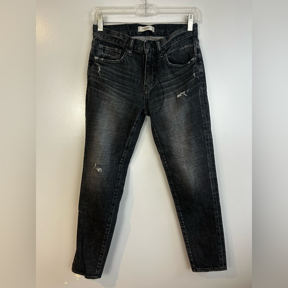 Moussy Classic Vintage Black Distressed Denim Ankle Jeans Size 25